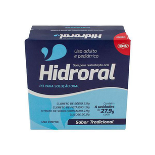 Hidroral Reidratante Oral Em Pó Com 4 Envelopes De 27,9G Cada Sabor Tradicional