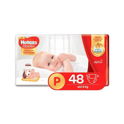 Imagem do produto Huggies Fralda Supreme Care Unissex Mega P 48 Unidades