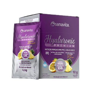 Imagem do produto Hyaluronic Premium 150Mg Sanavita Maracujá E Abacaxi 20 Sachês