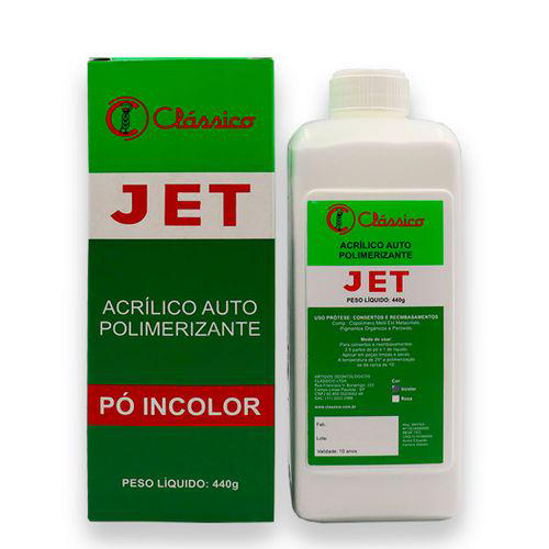 Jet Pó Autopolimerizável Incolor Clássico Jet Pó Autopolimerizável Incolor 440G Clássico