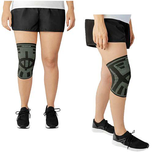 Joelheira De Compressão Elástica Mercur Preto/Grafite Tamanho M Unidade Joelheira Compressão Elástica Mercur Preto/Grafite M Und