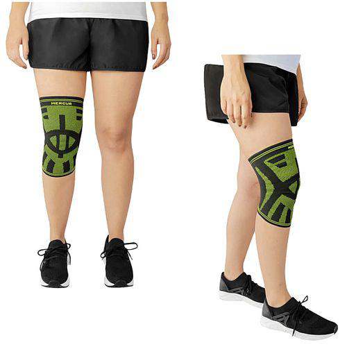 Joelheira De Compressão Elástica Mercur Preto/Verde Tamanho M Unidade Joelheira Compressão Elástica Mercur Preto/Verde M Und
