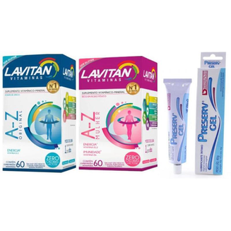 Imagem do produto Kit 02 Lavitan 1 Az Mulher 1 Az Homem 60 1 Comprimido Preserv Gel