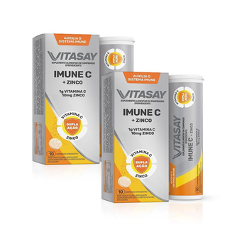 Imagem do produto Kit 02 Suplemento Alimentar Vitasay Imune C 10 Comprimidos Efervescentes