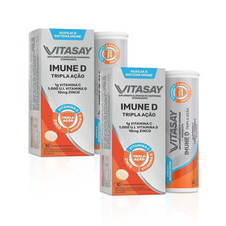 Imagem do produto Kit 02 Suplemento Alimentar Vitasay Imune D 10 Comprimidos Efervescentes