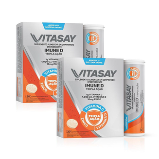 Imagem do produto Kit 02 Suplemento Alimentar Vitasay Imune D 20 Comprimidos Efervescentes