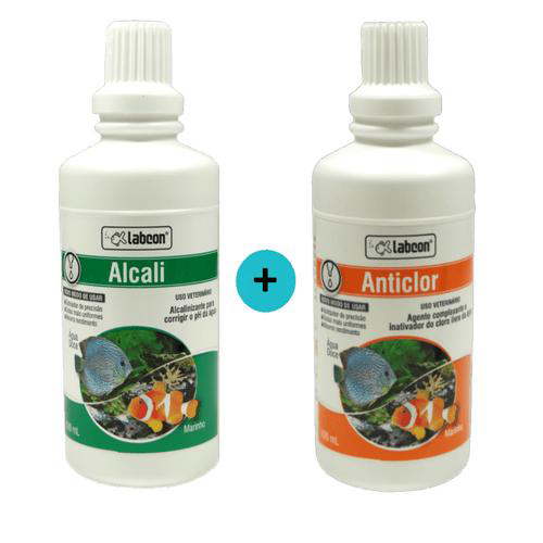 Kit 1 Alcon Labcon Alcalizante Alcali 100Ml+ 1 Neutralizador Anticlor Alcon Labcon 100Ml