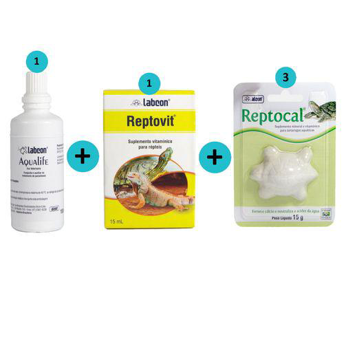Imagem do produto Kit 1 Labcon Aqualife 100Ml+ 1 Labcon Reptovit 15Ml+ 3 Alcon Reptocal 15G