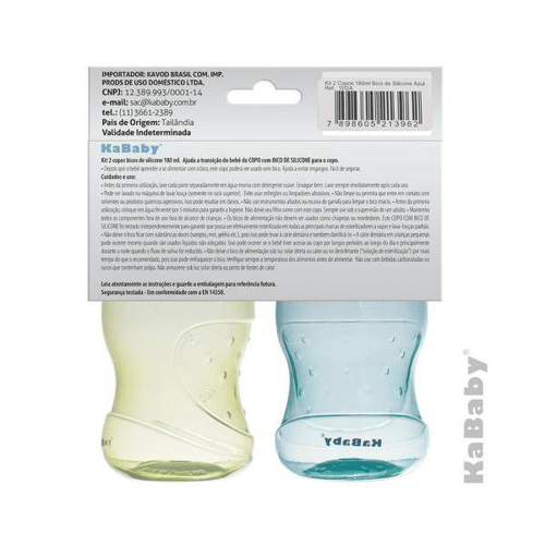 Imagem do produto Kit 2 Copos 180Ml Bico De Silicone Azul Kababy