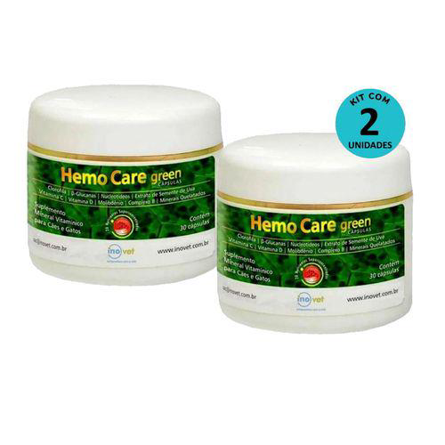 Kit 2 Hemo Care Green Suplemento P/ Cães E Gatos C/ 30 Cápsulas Inovet