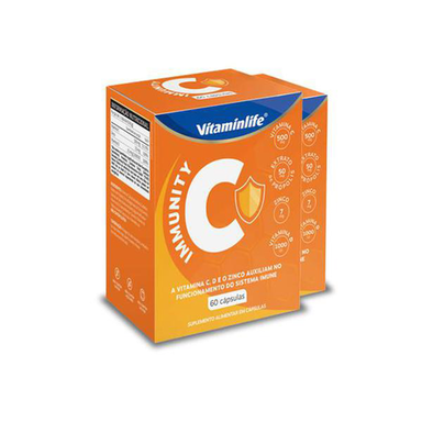 Kit 2 Immunity C Vitaminlife 60 Cápsulas