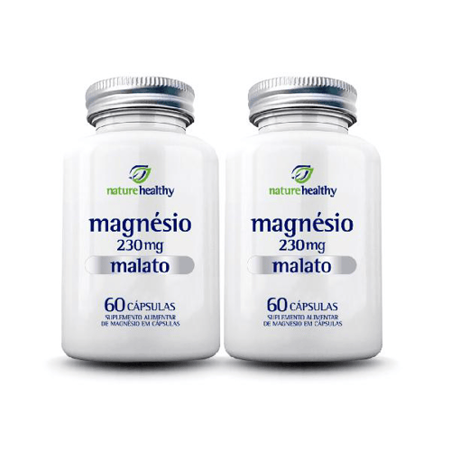 Imagem do produto Kit 2 Magnésio Malato 230Mg Com 60 Cápsulas Nature Healthy