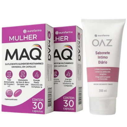 Imagem do produto Kit 2 Maq Mulher 30 Cápsulas + Sabonete Íntimo Diário Oaz 200Ml