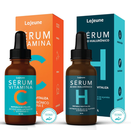 Imagem do produto Kit 2 Sérum Facial Vitamina C Antimarcas + Ácido Hialurônico Boost Hidratante Antiaging Lajeune