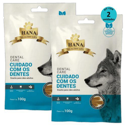 Kit 2 Snacks Hana Healthy Life Dental Care Cuidado C/ Os Dentes P/ Cães Adultos 100G