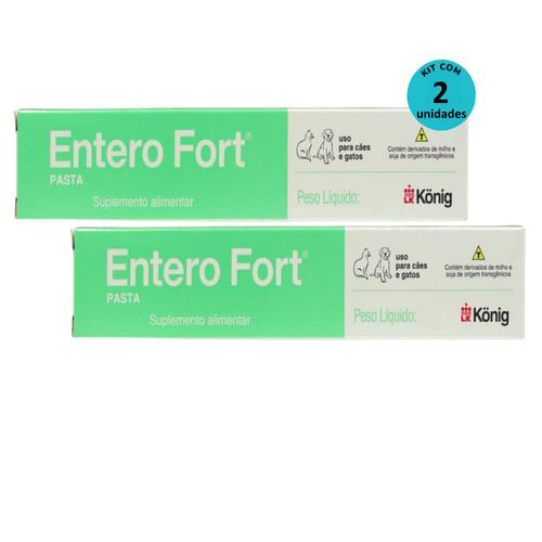 Kit 2 Suplemento Alimentar Entero Fort Pasta König 30G P/ Cães E Gatos
