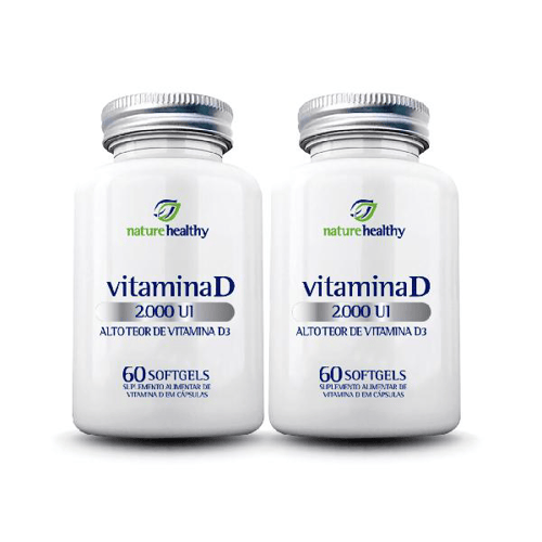 Imagem do produto Kit 2 Vitamina D3 2000 Ui Com 60 Cápsulas Nature Healthy