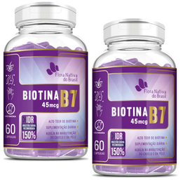 Imagem do produto Kit 2X Biotina Vitamina B7 60 Cápsulas Flora Nativa