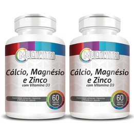Imagem do produto Kit 2X Cálcio, Magnésio, Zinco E Vit D3 60 Cápsulas Multivita