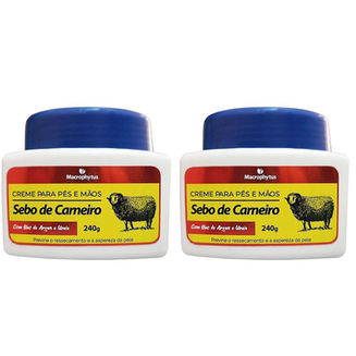 Imagem do produto Kit 2X Creme Para Pés E Mãos Sebo De Carneiro 240G Macrophytus