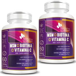 Imagem do produto Kit 2X Msm + Biotina + Vitamina C 60 Cápsulas Flora Nativa