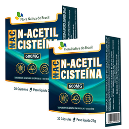 Imagem do produto Kit 2X Nac Acetilcisteina 600Mg 30 Cápsulas Flora Nativa