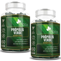 Imagem do produto Kit 2X Própolis Verde Extrato Seco 500Mg 60 Cápsulas Flora Nativa