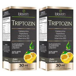 Imagem do produto Kit 2X Triptozin Melatonina, Tiptofano, Vitamina D3 E B12 Em Gotas 30Ml Bioklein Sabor:maracujá