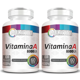Imagem do produto Kit 2X Vitamina A 8.000 Ui 60 Cápsulas Multivita