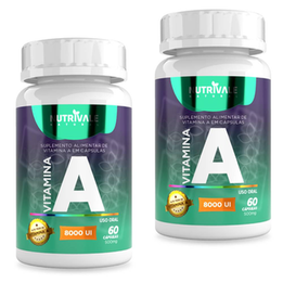 Imagem do produto Kit 2X Vitamina A Retinol 8000 Ui 60 Cápsulas Nutrivale