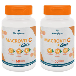Imagem do produto Kit 2X Vitamina C 1000Mg + Zinco 14Mg 60 Cápsulas Macrophytus