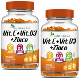 Imagem do produto Kit 2X Vitamina C + D3 + Zinco 60 Cápsulas Flora Nativa