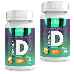 Imagem do produto Kit 2X Vitamina D3 Colecalciferol 2.000Ui 60 Cápsulas Nutrivale