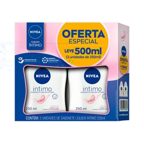 Imagem do produto Kit 2X250ml Sabonete Líquido Íntimo Nívea Suave