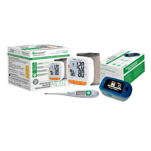 Kit 3 Em 1: Medidor De Pressão + Termômetro + Oxímetro