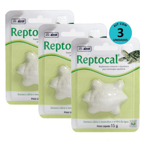 Imagem do produto Kit 3 Suplemento Alcon Reptocal 15G