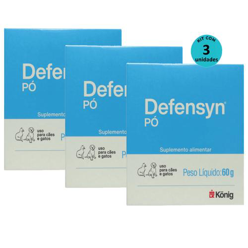 Imagem do produto Kit 3 Suplemento Alimentar Defensyn Pó König 60G P/ Cães E Gatos