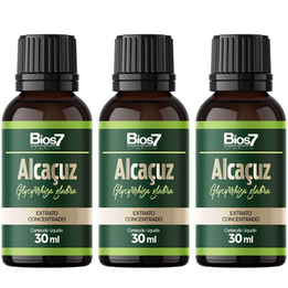 Imagem do produto Kit 3X Alcaçuz Em Gotas Extrato Concentrado 30Ml Bios7