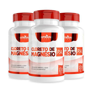 Imagem do produto Kit 3X Cloreto De Magnésio P.a. 500Mg 120 Cápsulas Nutrivale