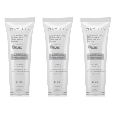 Imagem do produto Kit 3X Hidratante Íntimo Feminino Com Óleo De Coco E Esqualeno 220Ml Dermosex