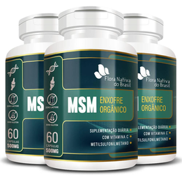 Imagem do produto Kit 3X Msm Enxofre Orgnico 500Mg 60 Cápsulas Flora Nativa