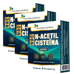 Imagem do produto Kit 3X Nac Acetilcisteina 600Mg 30 Cápsulas Flora Nativa