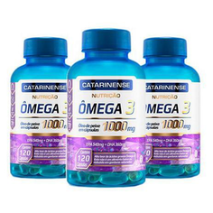 Imagem do produto Kit 3X Ômega 3 1000Mg Óleo De Peixe Catarinense 120 Caps Epa 50Mg + Dha 360Mg Original Total Capsulas 360 Unidades