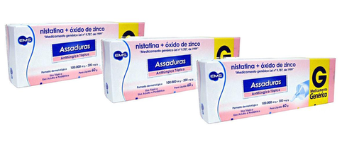 Kit 3X Pomada Assadura Nistatina + Óxido De Zinco 3X 60Gr Ems