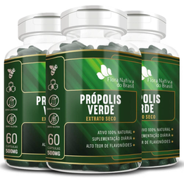 Imagem do produto Kit 3X Própolis Verde Extrato Seco 500Mg 60 Cápsulas Flora Nativa