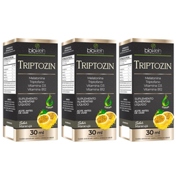 Imagem do produto Kit 3X Triptozin Melatonina, Tiptofano, Vitamina D3 E B12 Em Gotas 30Ml Bioklein Sabor:maracujá
