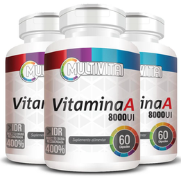 Imagem do produto Kit 3X Vitamina A 8.000 Ui 60 Cápsulas Multivita