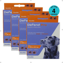 Kit 4 Defend Pro Cães 21 A 40Kg Biovet