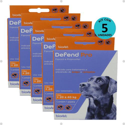 Kit 5 Defend Pro Cães 21 A 40Kg Biovet