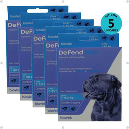 Kit 5 Defend Pro Cães Acima 40Kg Biovet